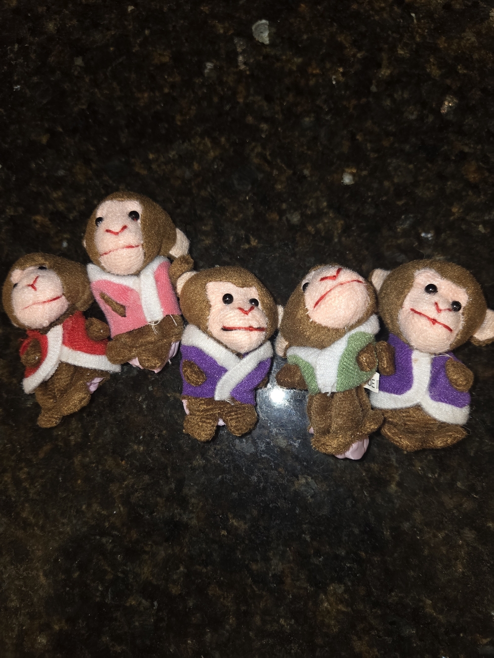 Plush Finger Puppet- 5 Little Monkey's Set